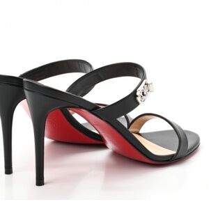 Christian Louboutin Lock Me Slide Sandal (Women) 7US / 37EU, BLACK